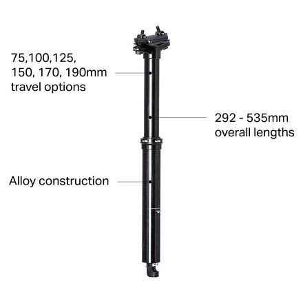 Dropper Seatpost, 125mm, 31.6 x 392mm, Black M37851