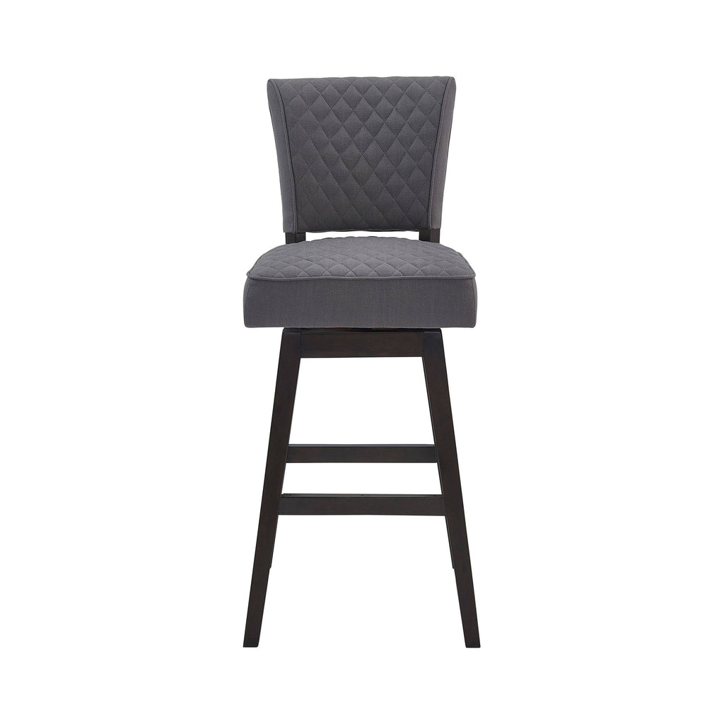 Espresso Finish Wood Swivel Tufted Barstool P433226