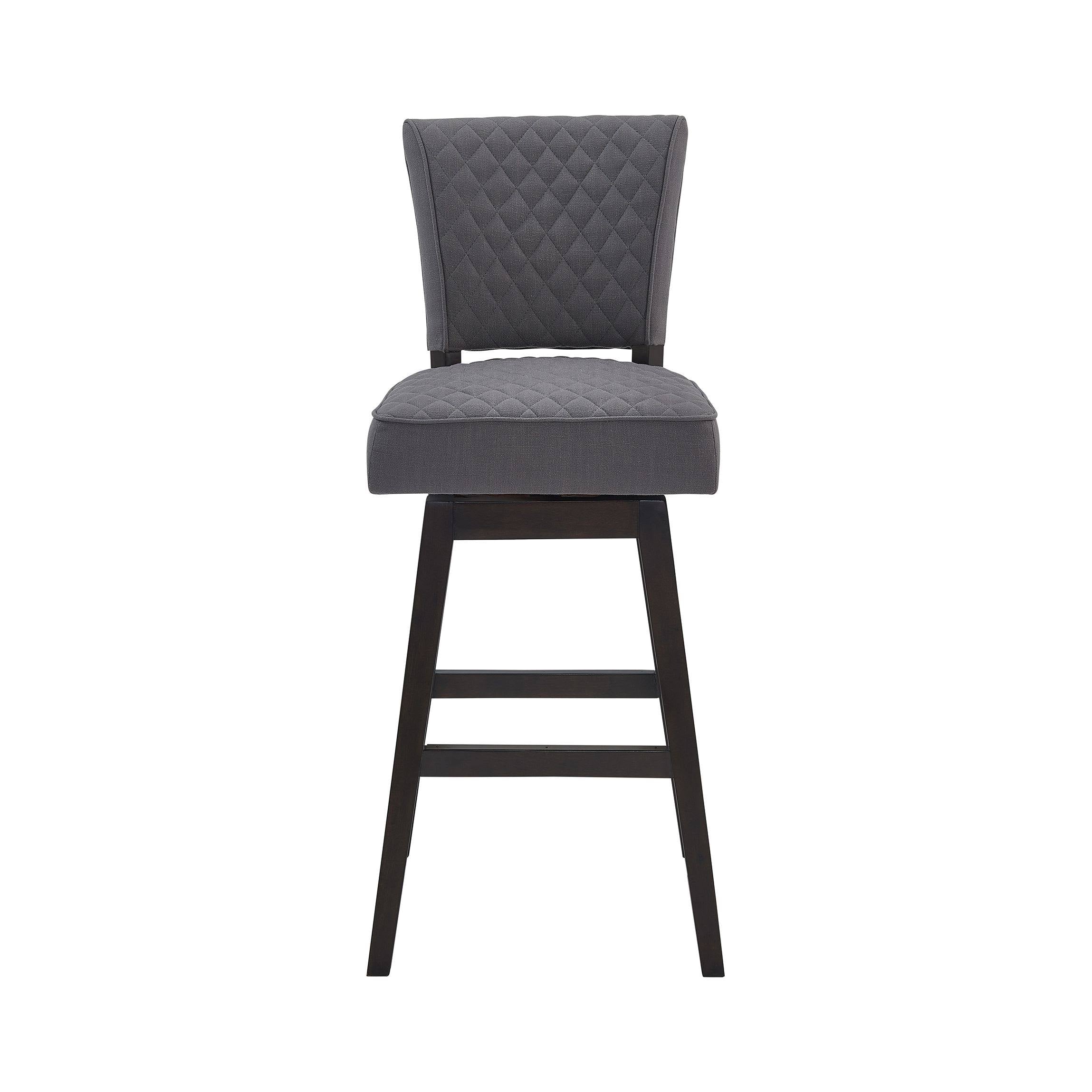 Espresso Finish Wood Swivel Tufted Barstool P433226