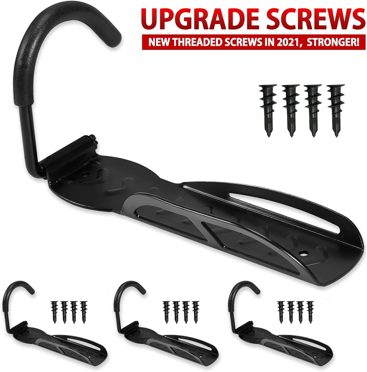 4PCS Wall Mounted Bike Rack Space Saving Bicycle Wall Hanger Vertical Bicycle Storage Stand Max. 66 Lb Pack of 2 K332