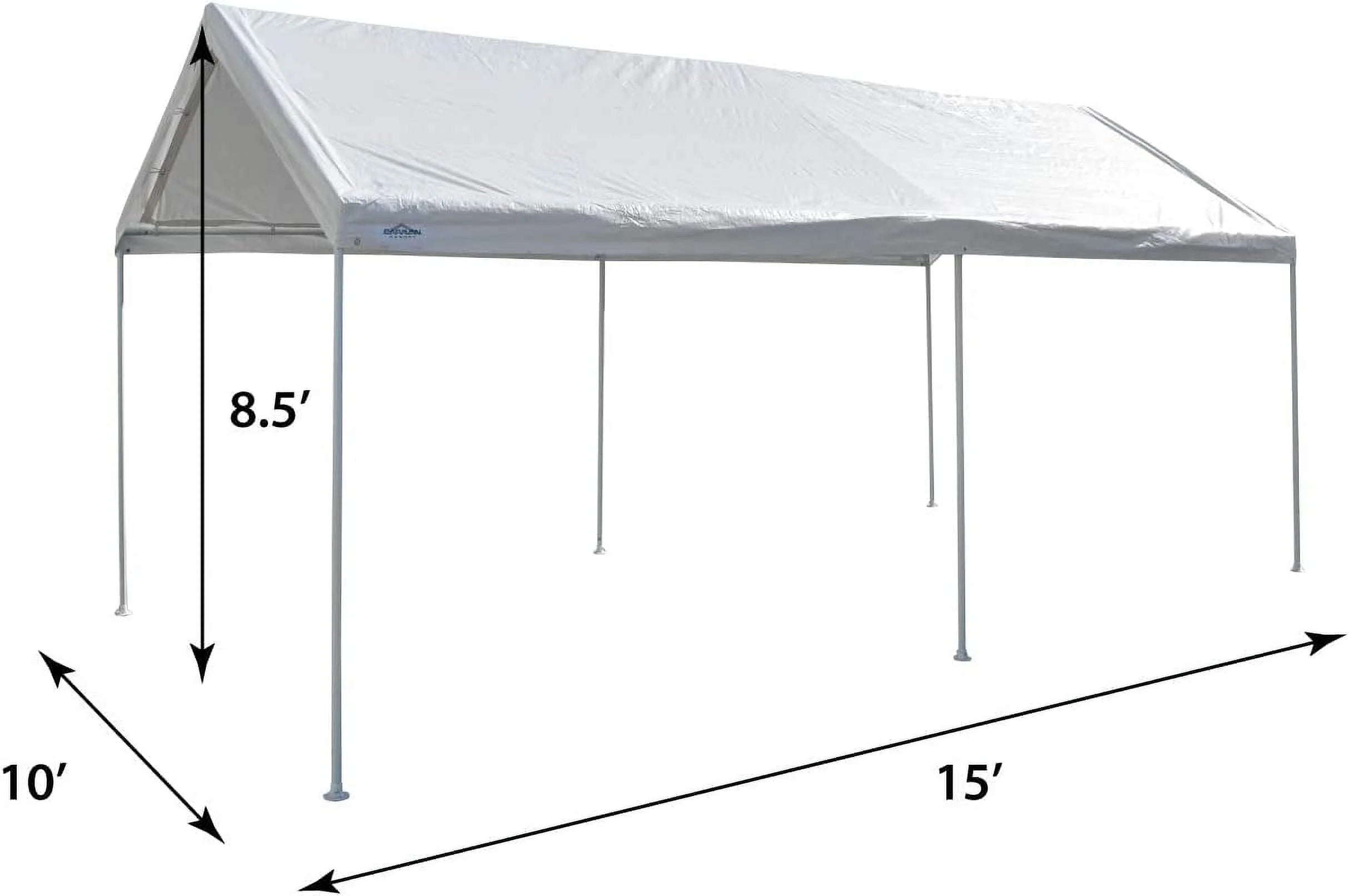 White 10' x 15' Carport Shelter J3773