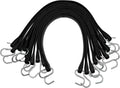 Rubber Tarp Straps 15" Pack of 25 Heavy-Duty Natural Rubber Bungee Cords with Hooks S571174