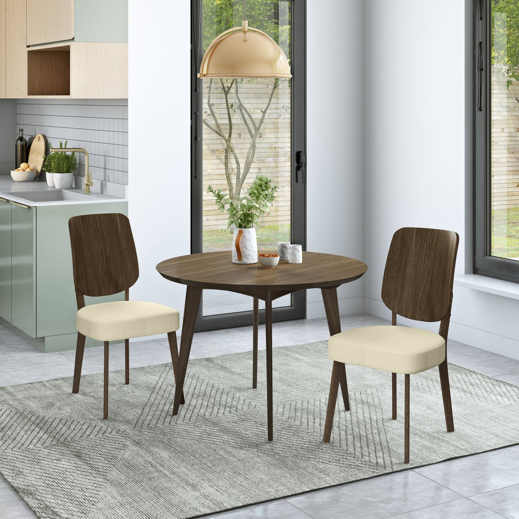 Oatmeal Linen Armless Side Chairs Set of 2 Q3422