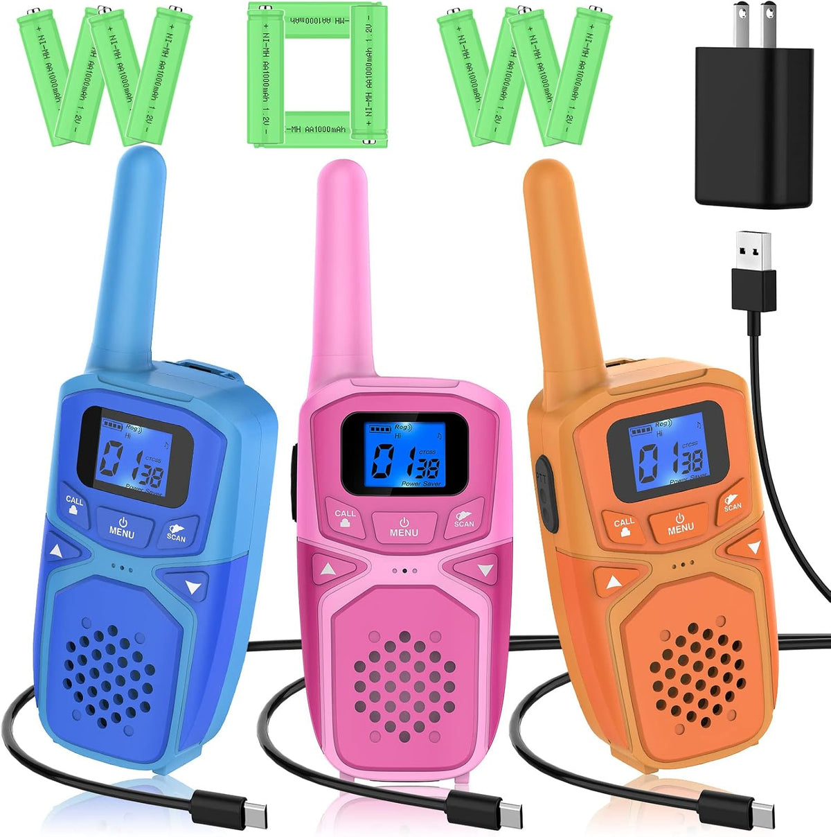 4 Pack Rechargeable Walkie Talkie Handheld Radio R2488