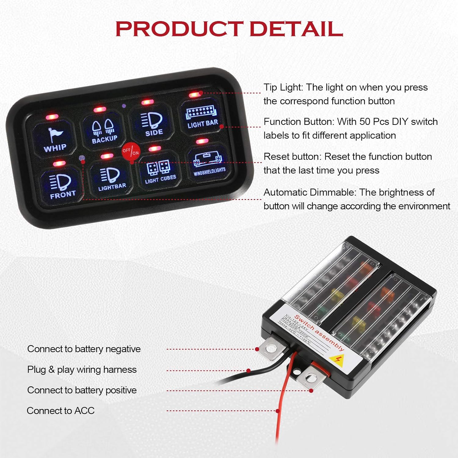 8 Gang Switch Panel with Touch Screen Z18277