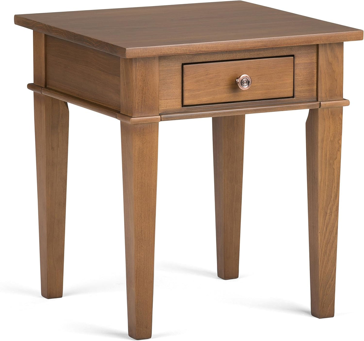 Medium Saddle Brown Solid Wood 1 Drawer End Side Table B650