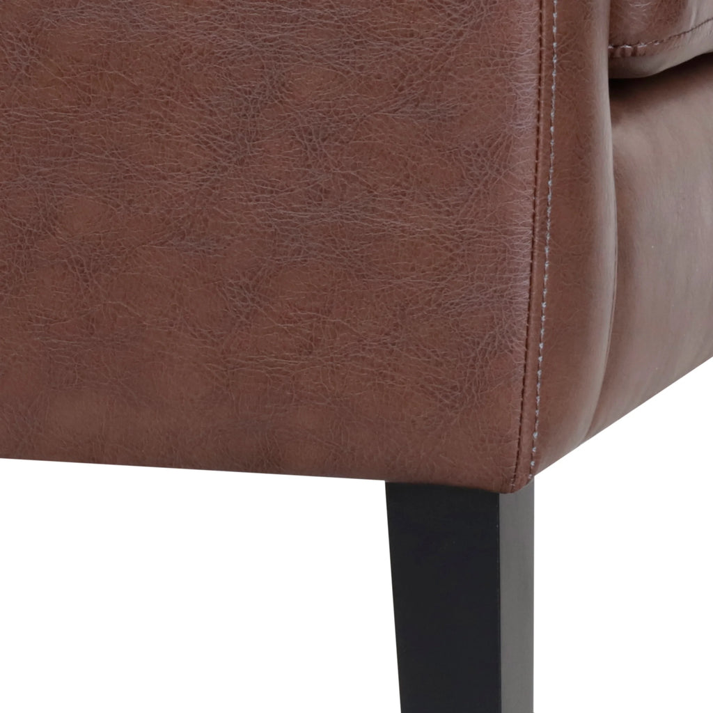 Dark Brown Faux Leather Club Chair R8962