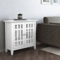 White Solid Wood Low Storage Media Cabinet U49802