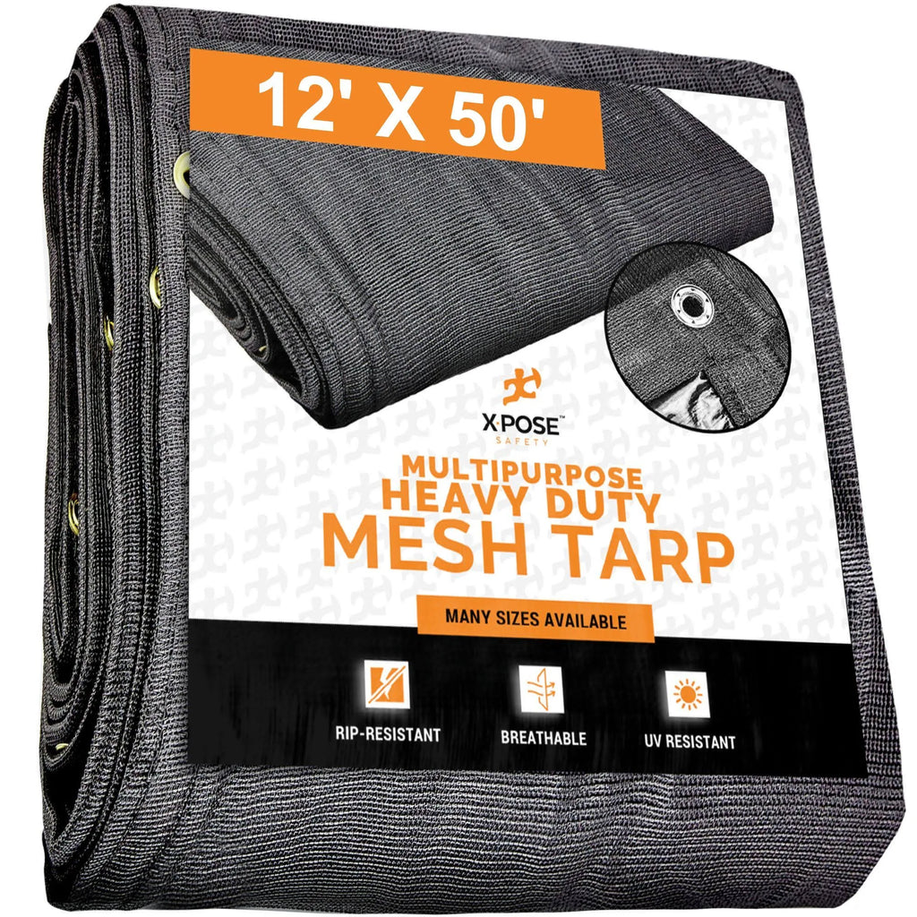 Black Mesh Truck Tarps 12 x 50 J405