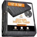 Black Mesh Truck Tarps 12 x 50 J405