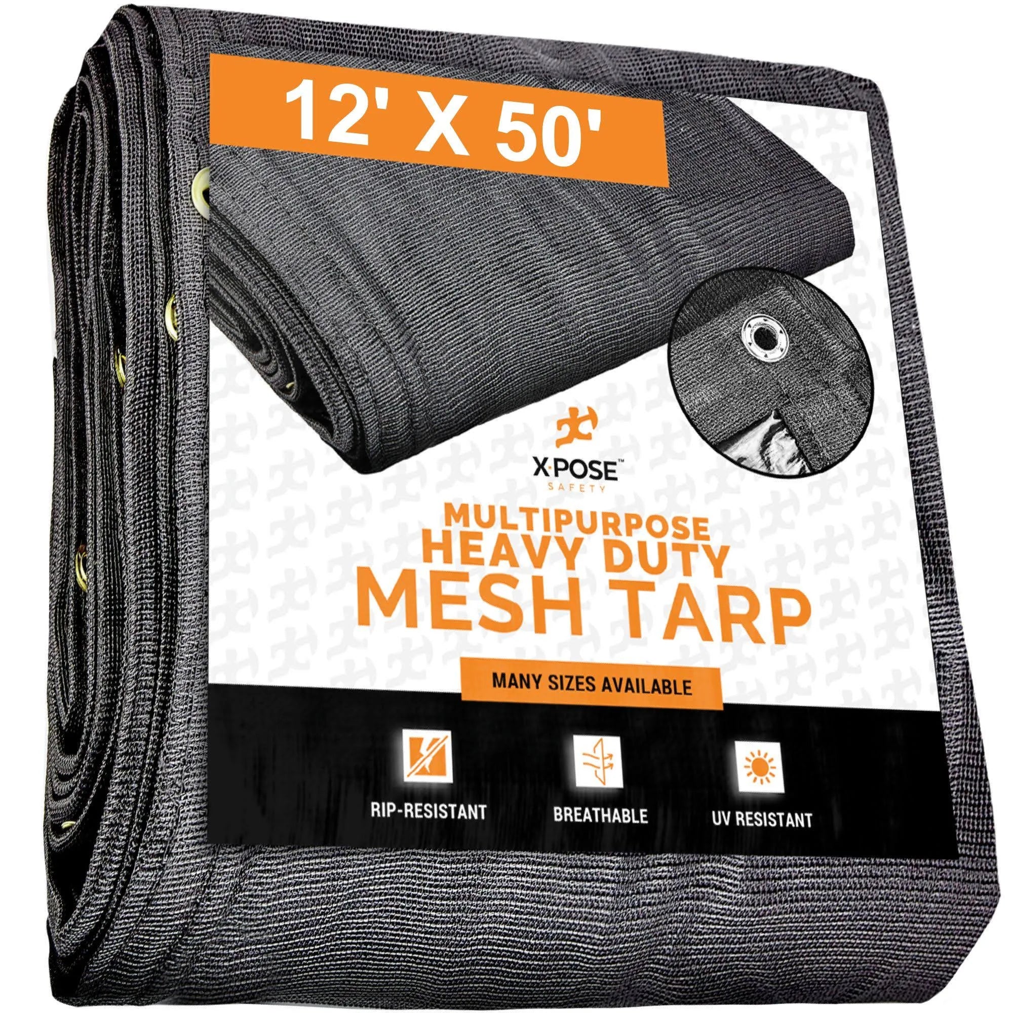 Black Mesh Truck Tarps 12 x 50 J405