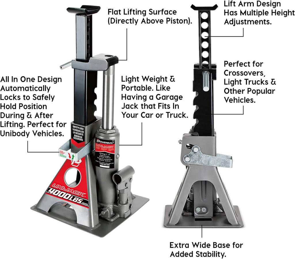 2 Ton Combination Hydraulic Bottle Jack / Jackstand W124