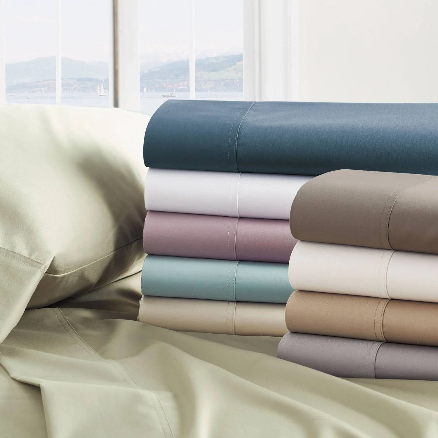 Midnight Blue Supima Cotton Sateen California King Fitted Sheet R86013