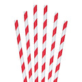 7 3/4x22 Jumbo Red White Striped Unwrapped Paper Straw M5728