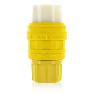 30 Amp 125/250-Volt Wetguard Locking Grounding Connector, Yellow L517301