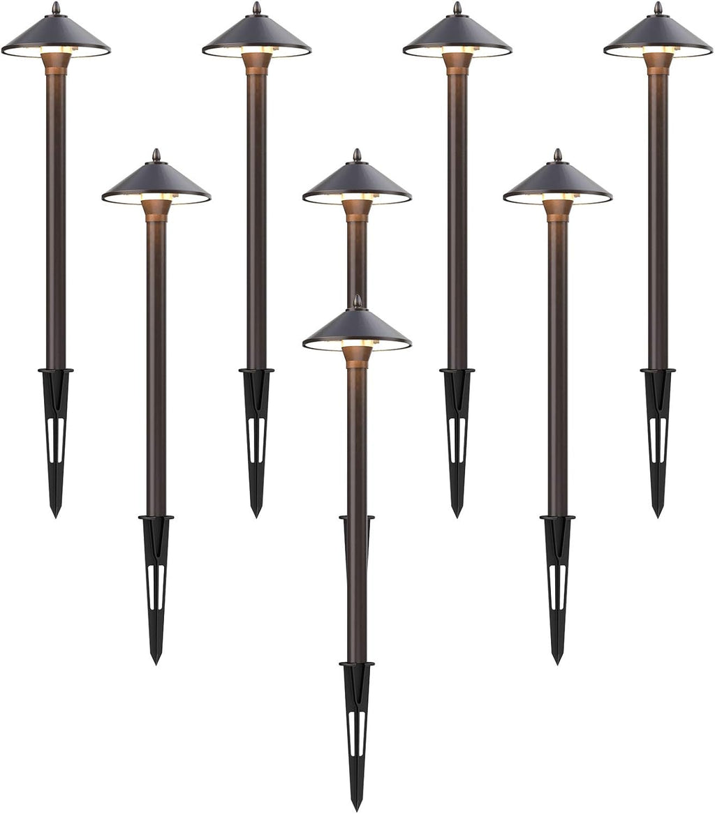 8 Pack Low Voltage Path Lights with Metal Stake and Connector U996