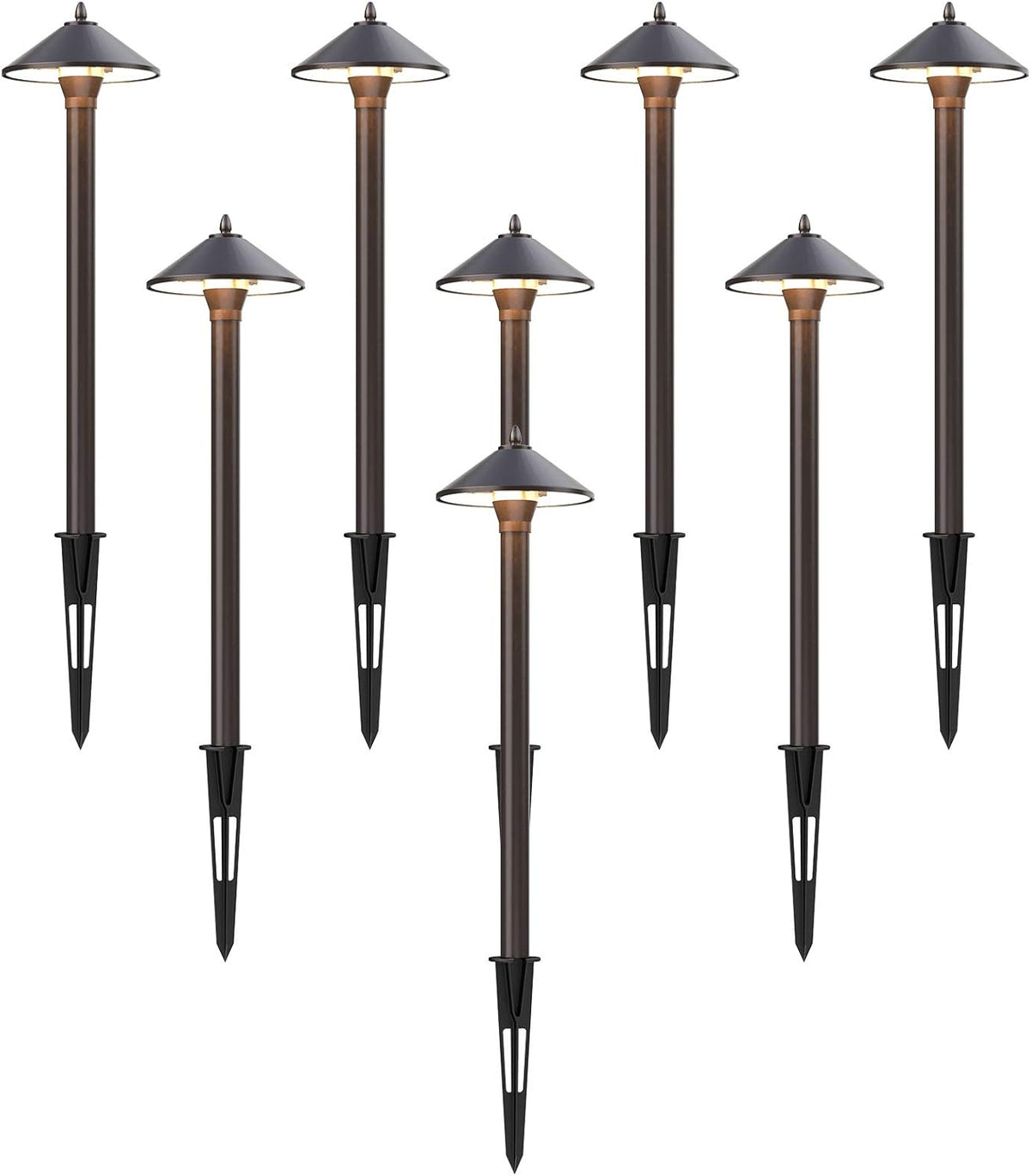 8 Pack Low Voltage Path Lights with Metal Stake and Connector U996