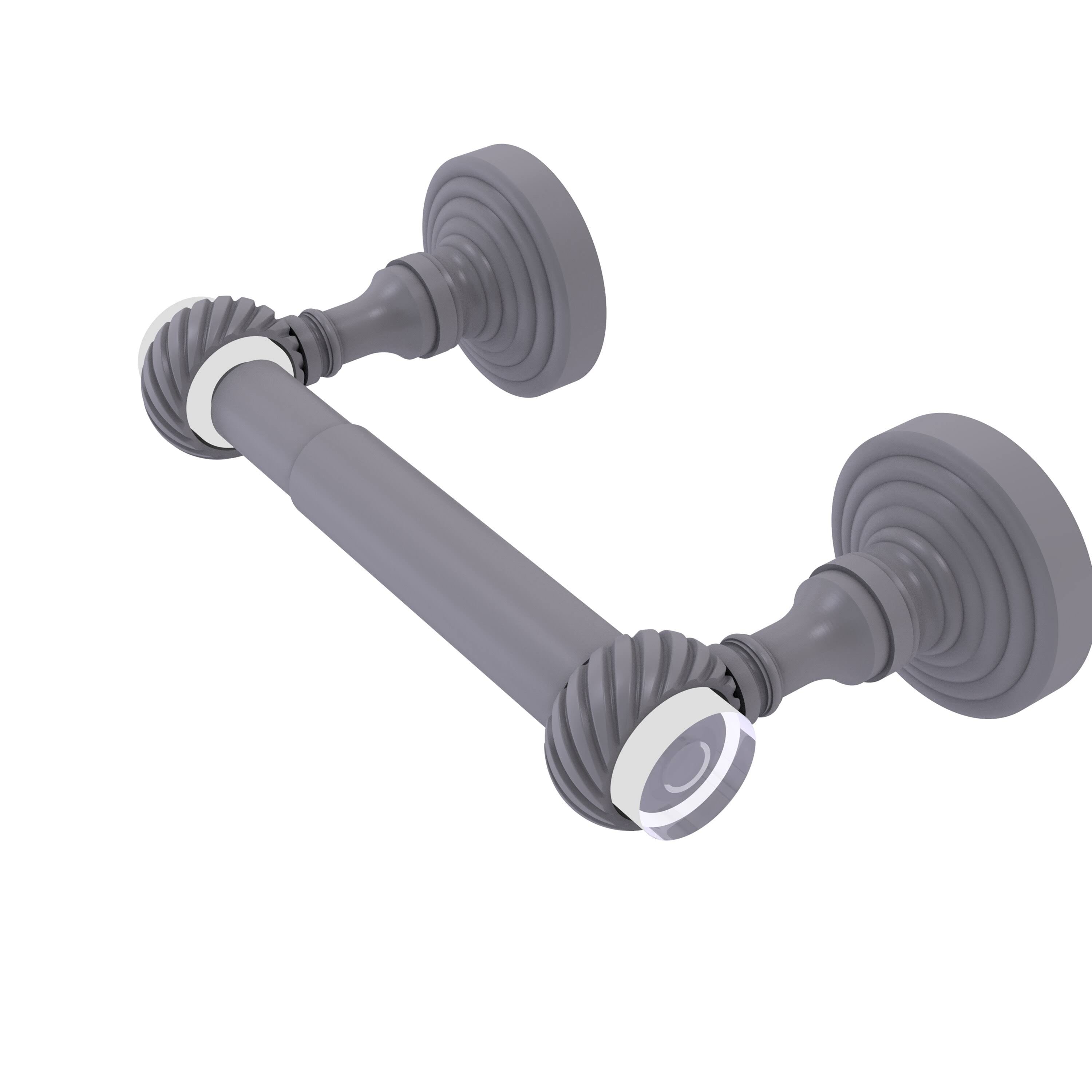Matte Gray Two Post Toilet Paper Holder T499434