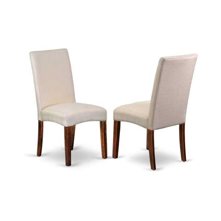 7 PC Dining Table Set with Cream Linen Fabric Chairs T90475