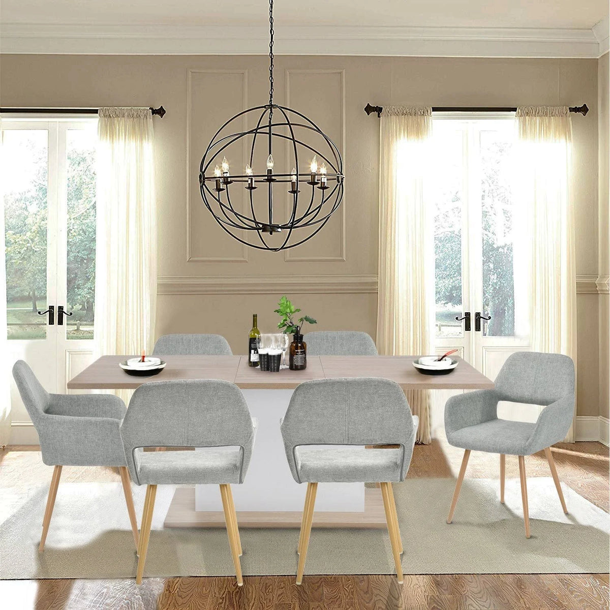 Linen Dining Chair (Set of 2) (Yellow) O7624