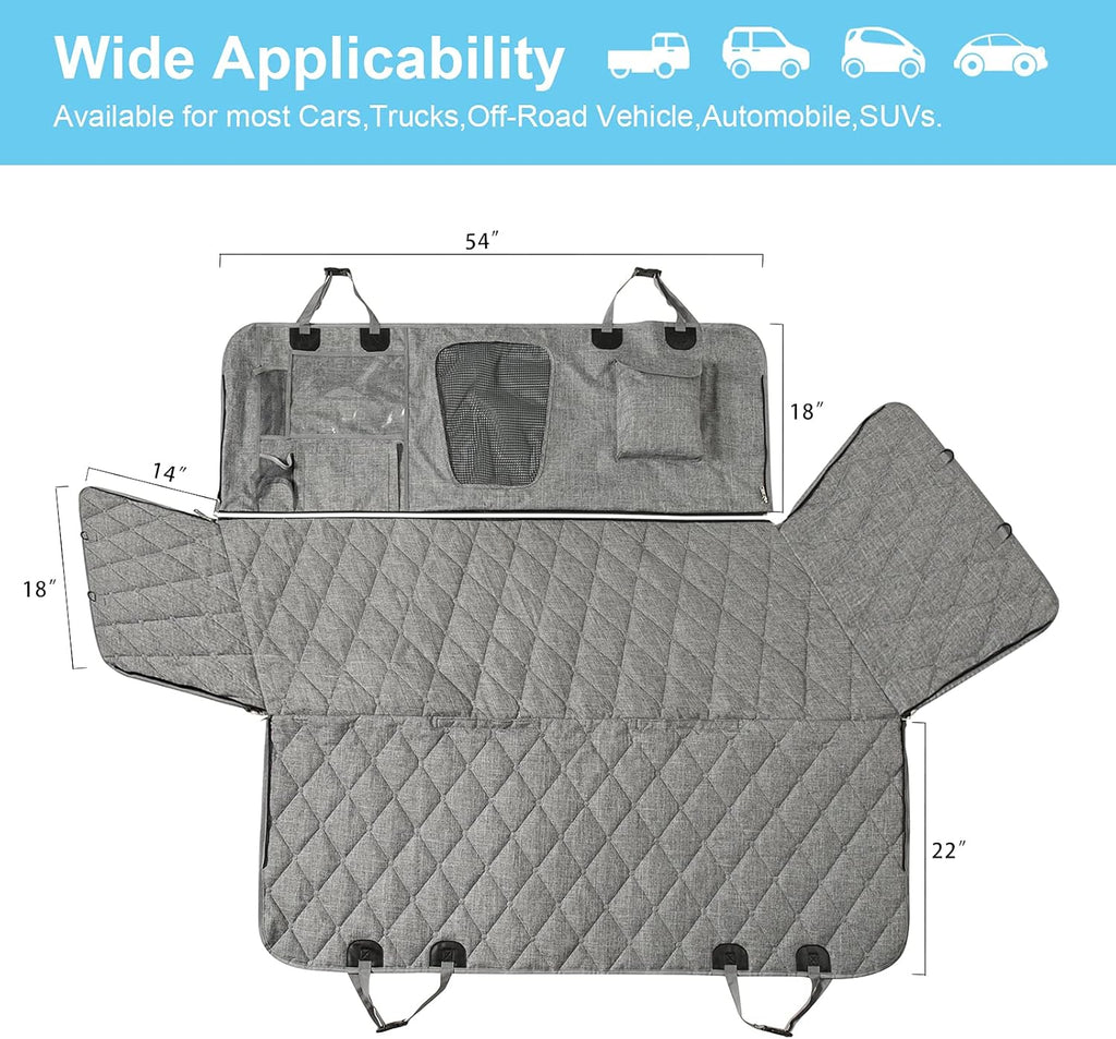 Gray Pack of 2 Waterproof Dog Car Hammock A83752