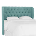 Velvet Tufted Wing Back Headboard Queen Y6886