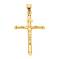 14K Yellow Gold Crucifix Charm Pendant 35 x 23 MM 1.3 grams T863