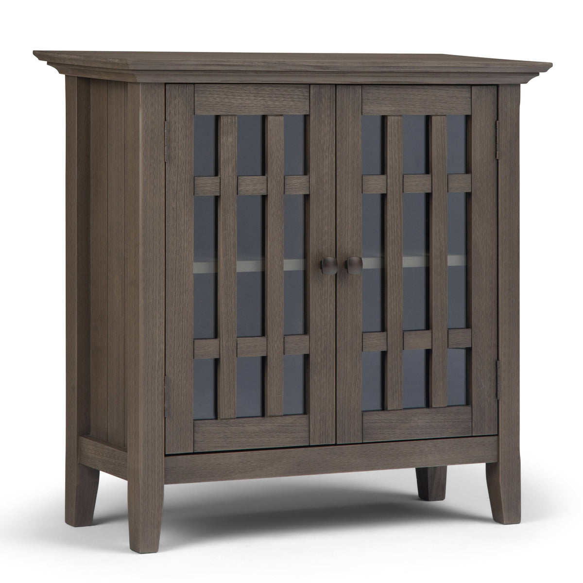 White Solid Wood Low Storage Media Cabinet U49802