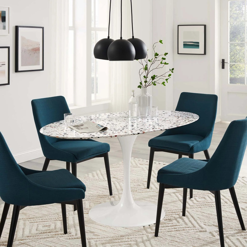 White Oval Wood Dining Table G802763