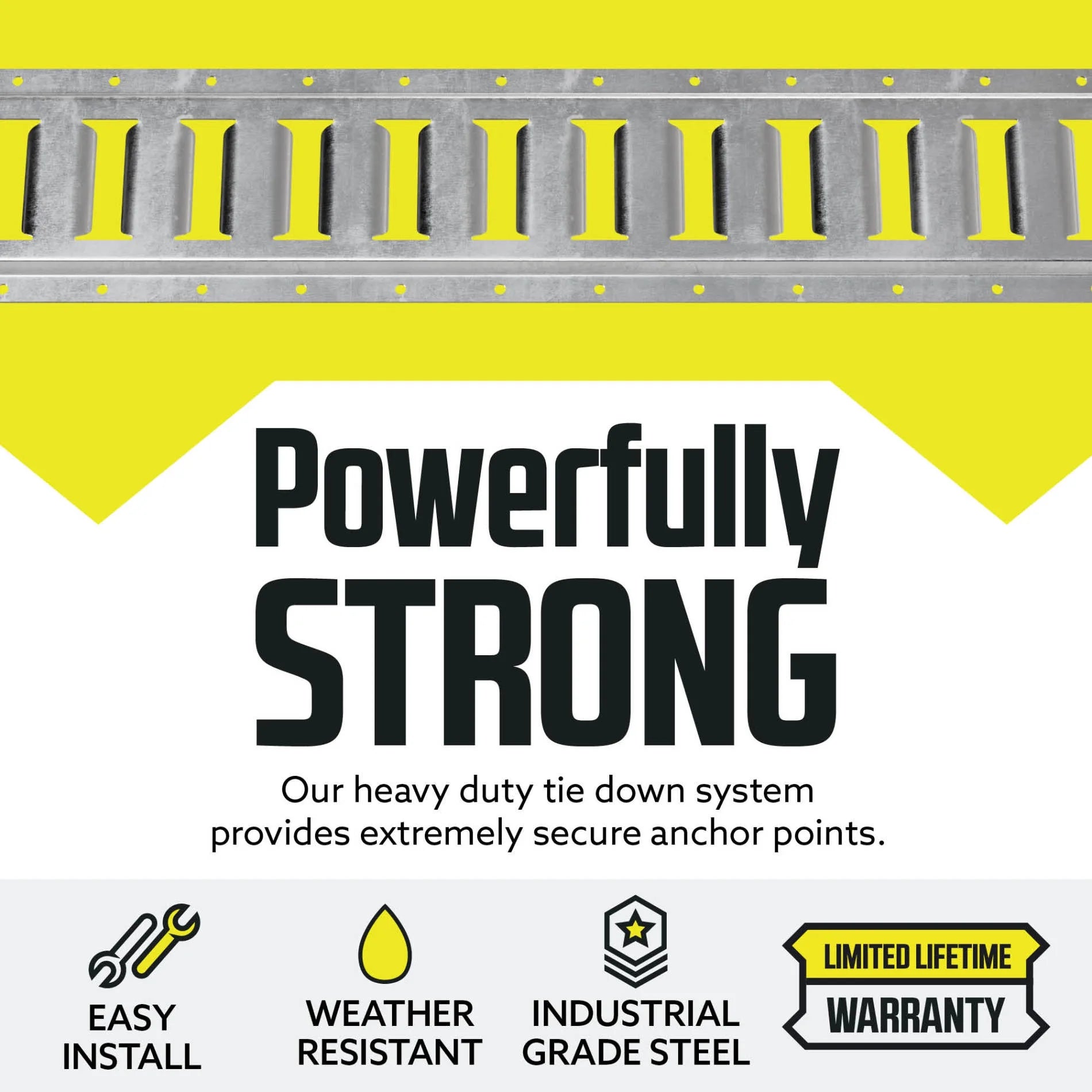 Galvanized Steel E Track Tie-Down Rail, Pack of 10 Q7255