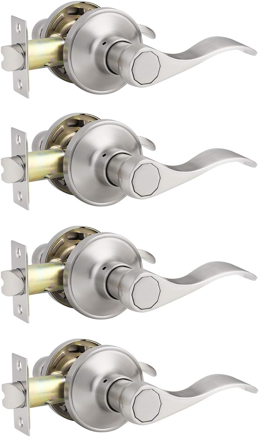 Satin Nickel Passage Handleset Lever Handle, 3 Pack G9249
