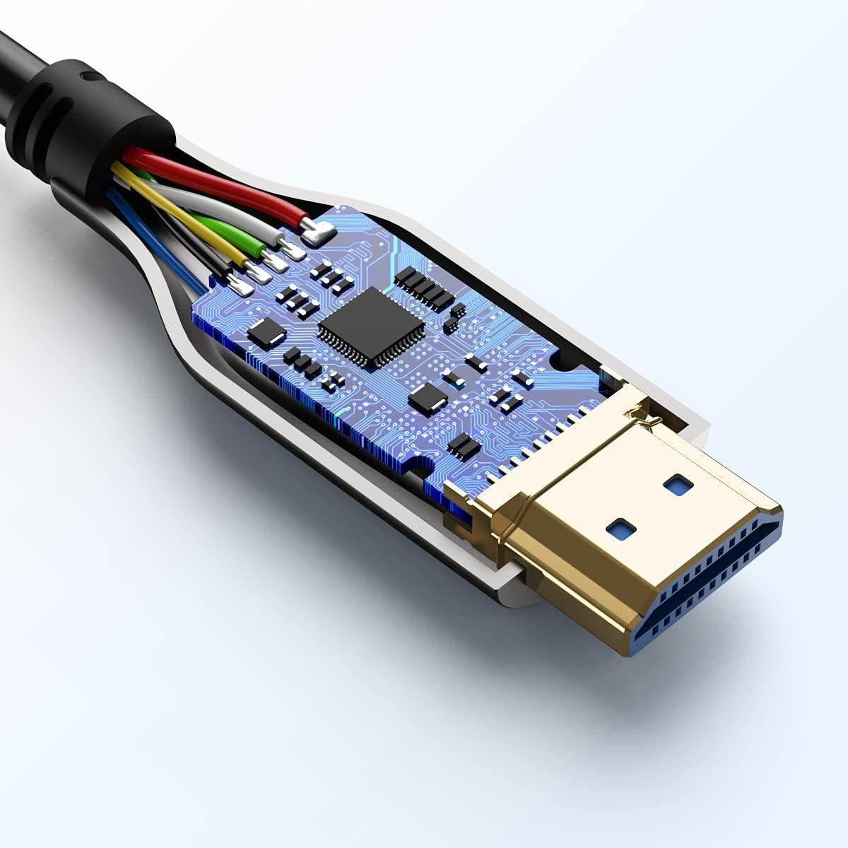 Fiber Optic HDMI Cable 100 Feet, HDMI 2.0, 18Gbps, 4K@60Hz, HDR10, Dolby Vision, HDCP2.2, ARC, 3D, Slim, Flexible, Pack of 2 V4048
