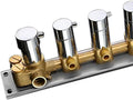 Brass Thermostatic Shower Diverter Mixer Valve with Round Knobs in Chrome J91314