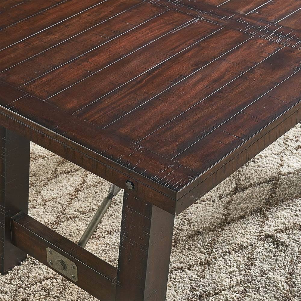 Rustic Mahogany Trestle Table Y638706