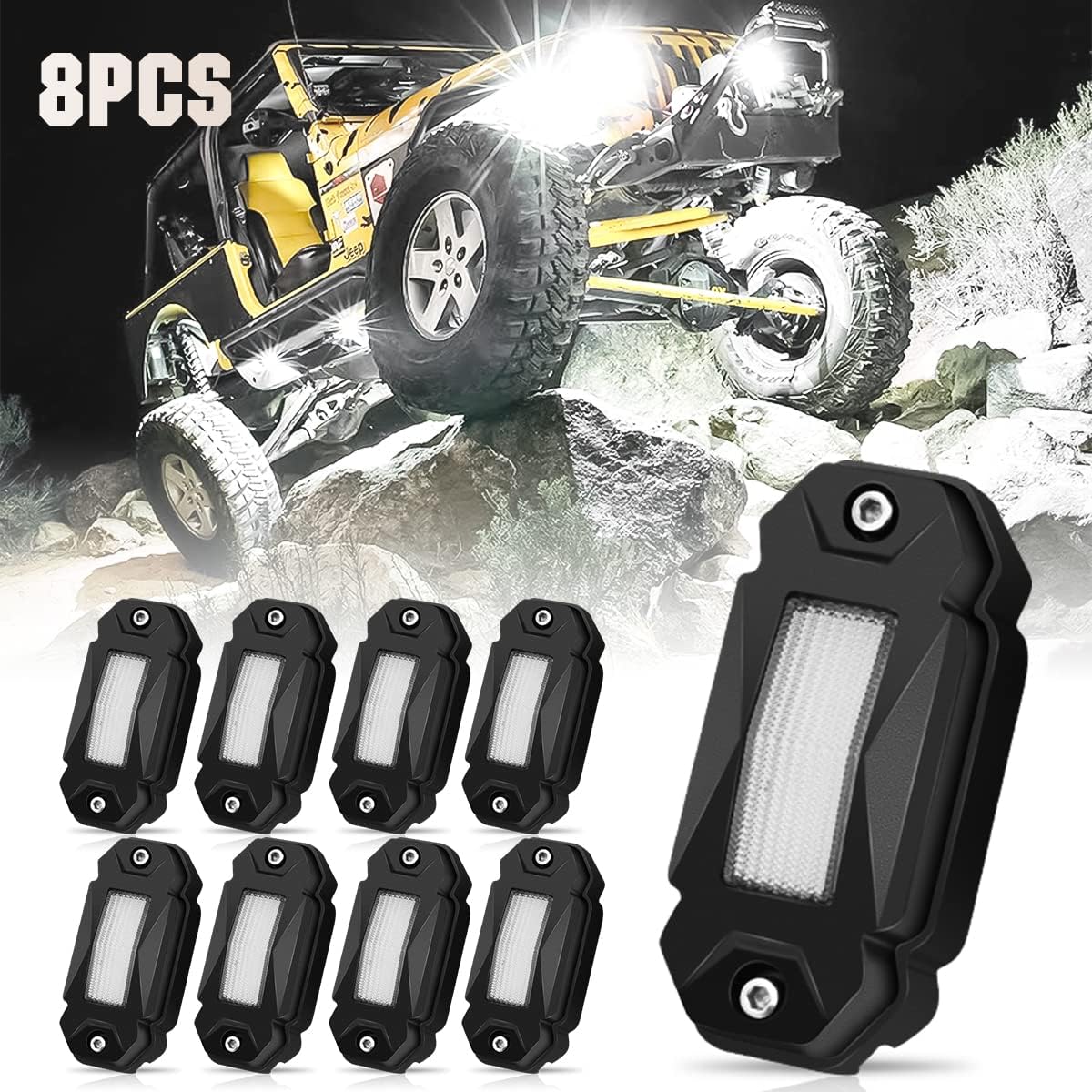 White LED Rock Lights 16PCS Z55684
