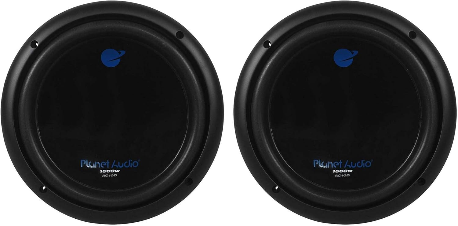 10 Inch 3000 Watt 4 Ohm Dual Voice Coil Car Audio Subwoofers, Black, Pair B83250