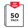 50 Pc Heavy Gauge Nonglare Top-Load Poly Sheet Protectors D2267