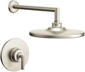 Matte Black Modern Shower Trim Kit with 10-Inch Rainshower D599