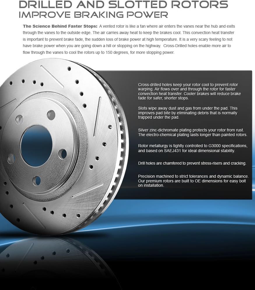 FRONT 308mm + REAR 312mm D/S 6 Lug Rotors Y845