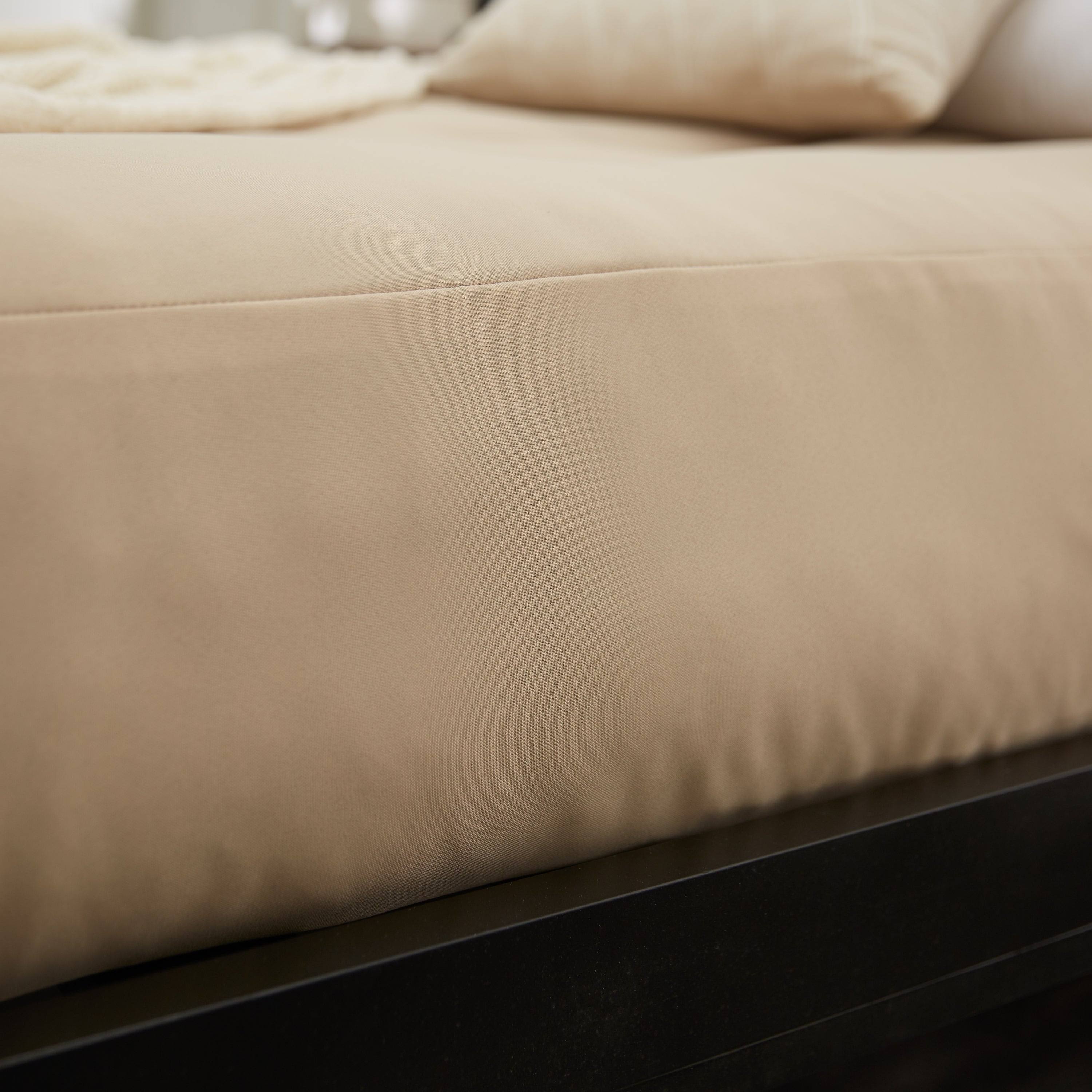 Khaki Suede Gel Memory Foam Futon Mattress Y936