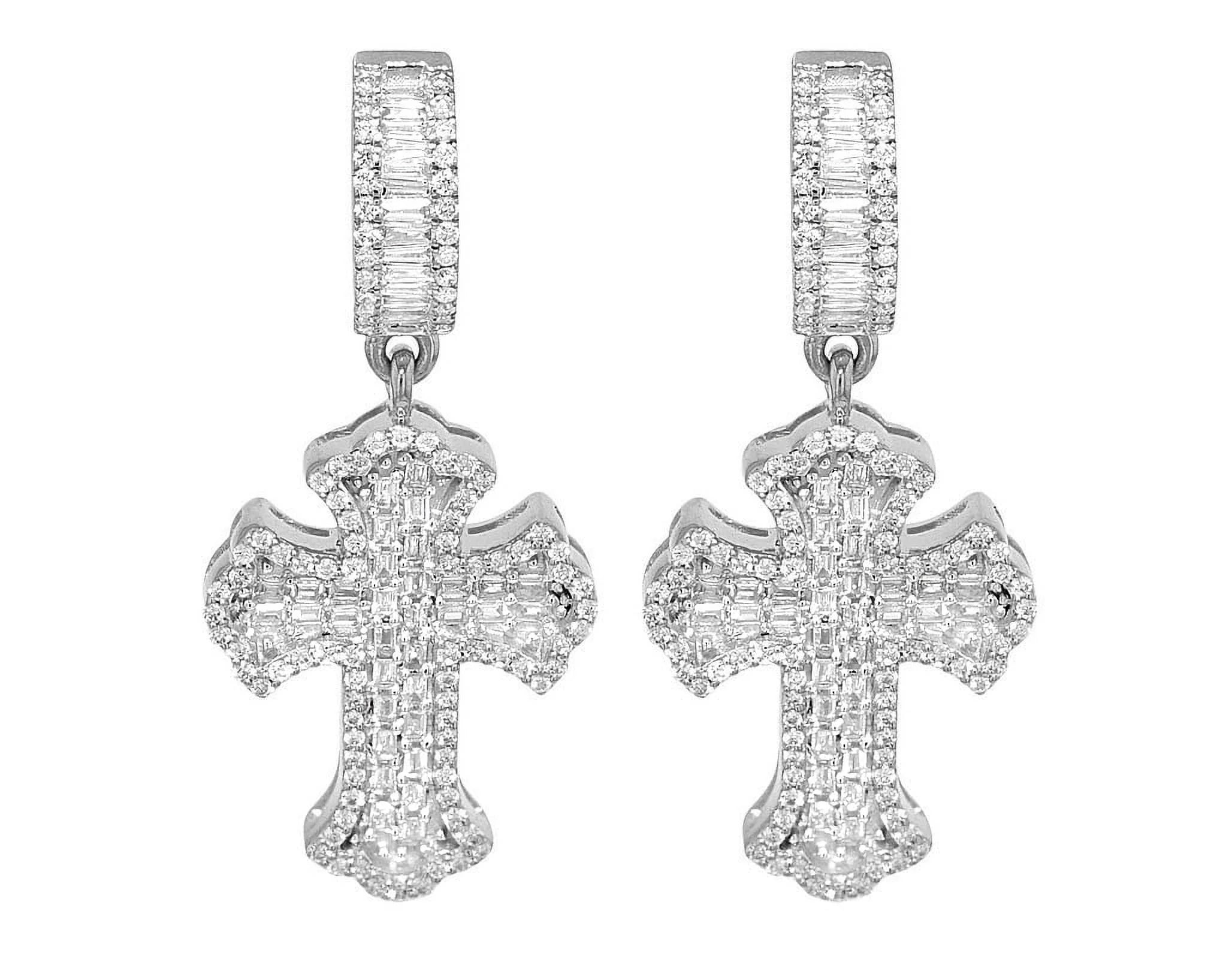 1.20 CT Diamond Dangle Drop Earrings White Gold V26845