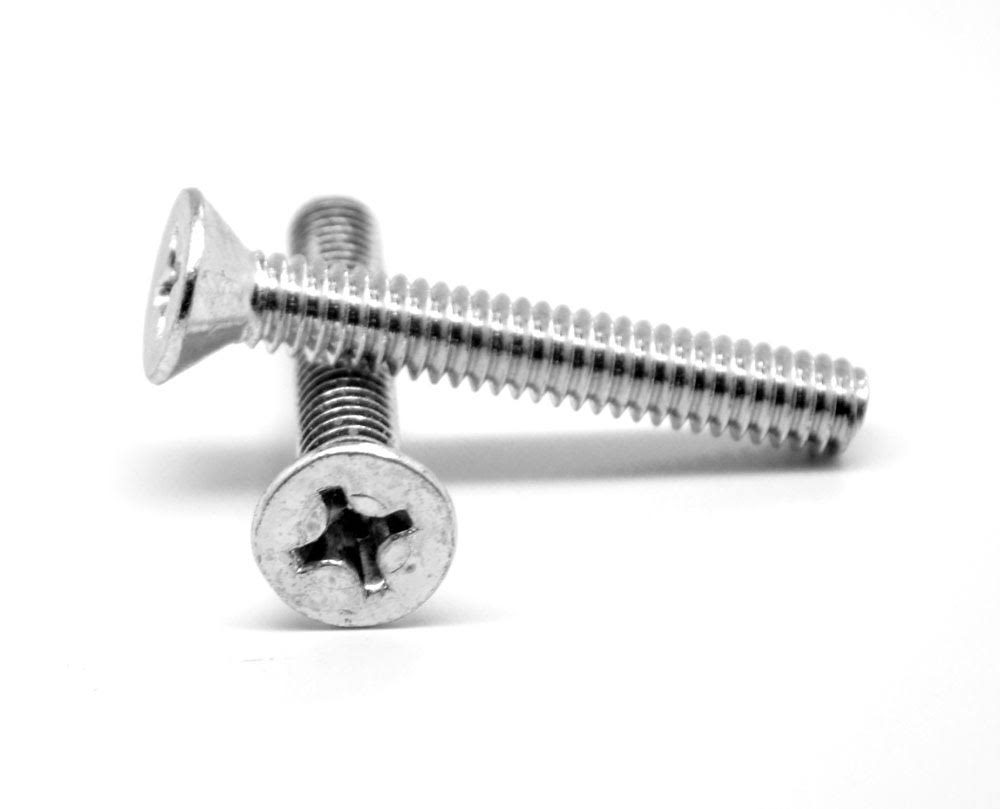3/8x22-16 x 5/8x22 Coarse Thread Machine Screw Phillips Flat Head Low Carbon Steel Zinc Plated X14318