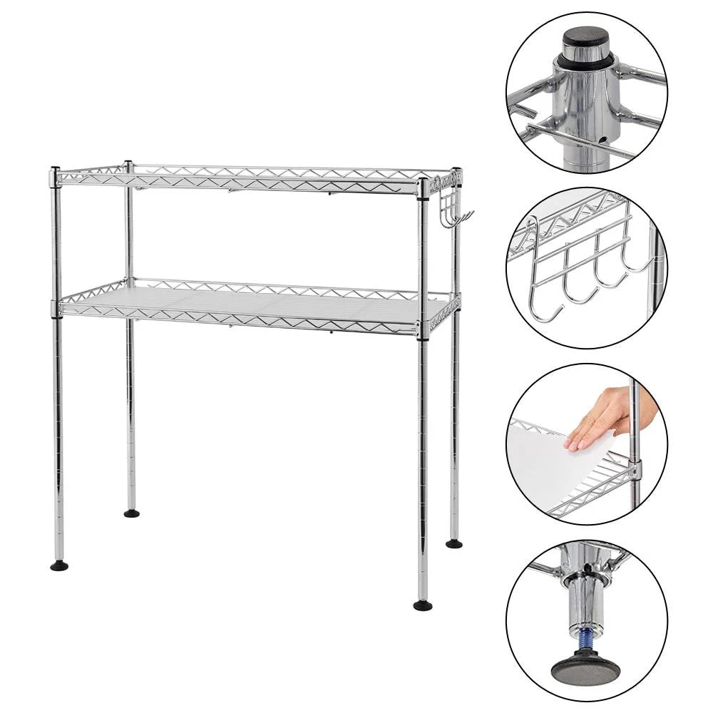2-Tier Microwave Oven Rack Shelving Unit G586406