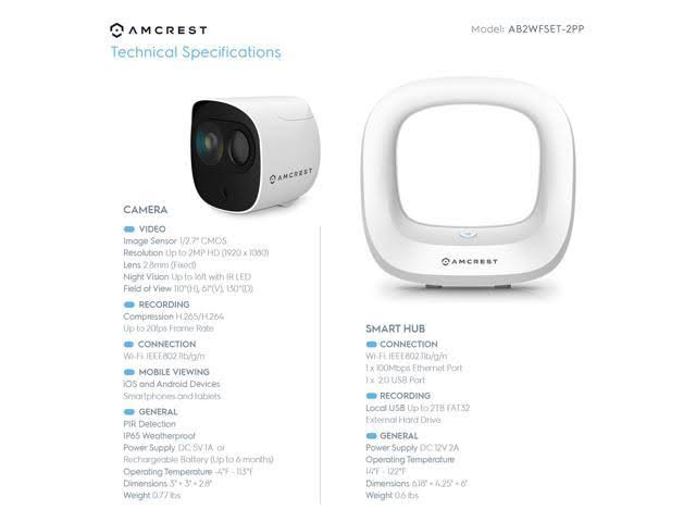 2MP Smart Home Battery Camera System S656