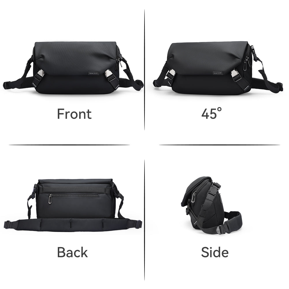 Black Waterproof Crossbody Messenger Bag L610932