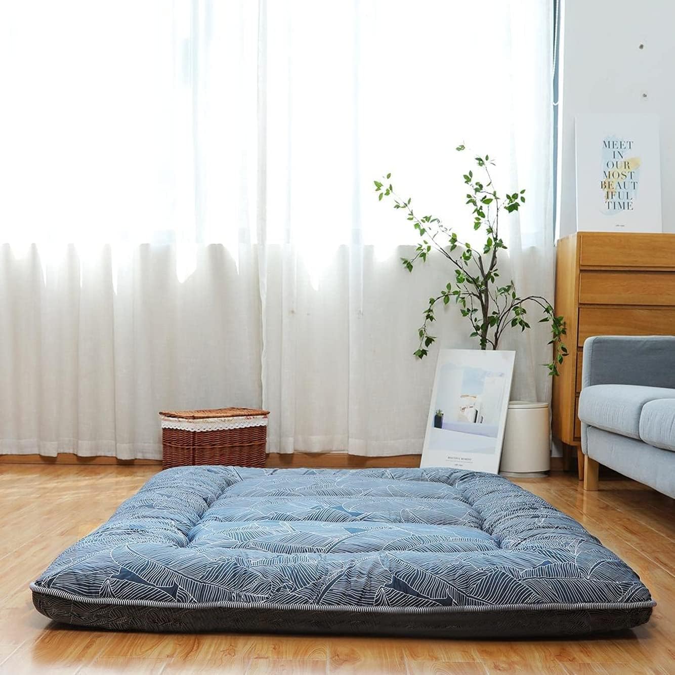 Japanese Floor Mattress Foldable Tatami Mat with Washable Cover X424566