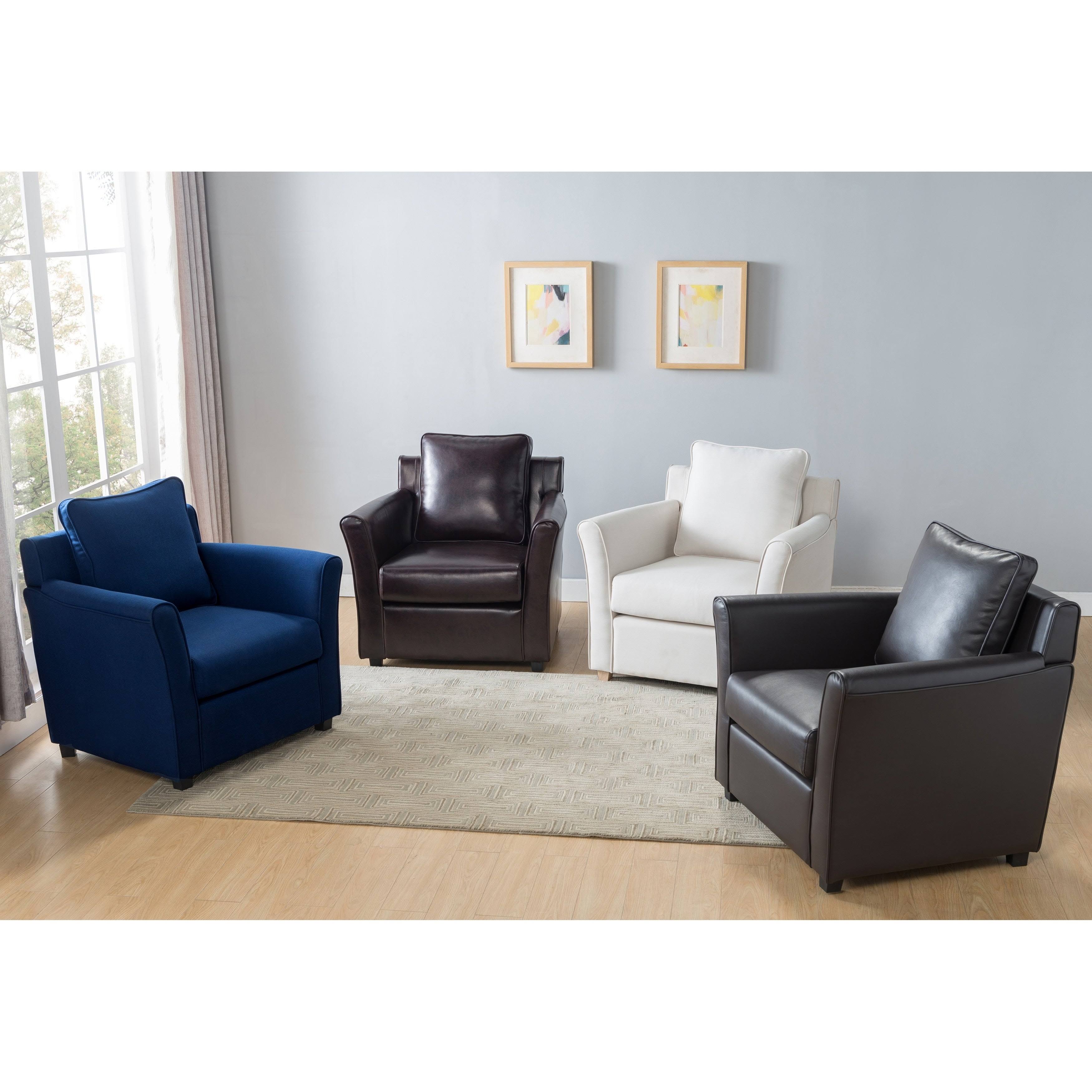 Grey Faux Leather Club Chair H3904