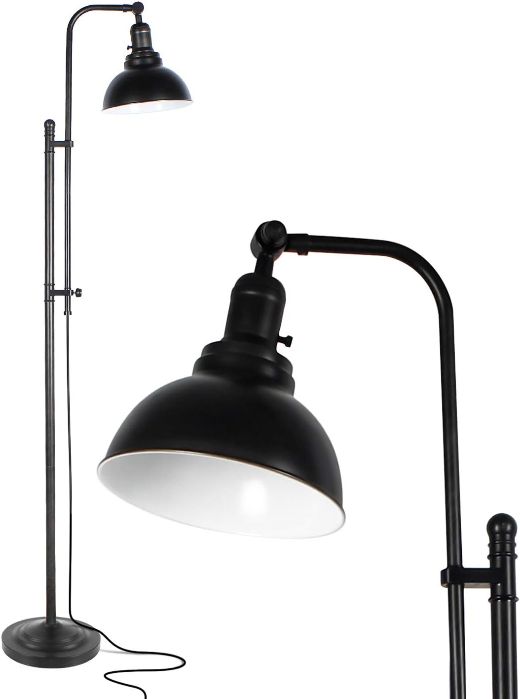 Industrial Floor Lamp Metal Black Standing Lamp with On/Off Switch B310