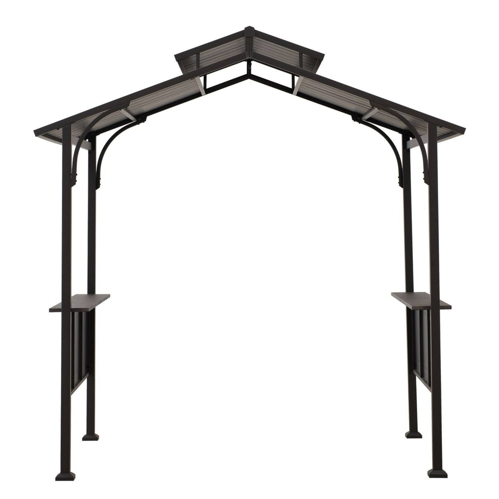 Brown Steel 2-Tier Grill Gazebo Hardtop Z94613