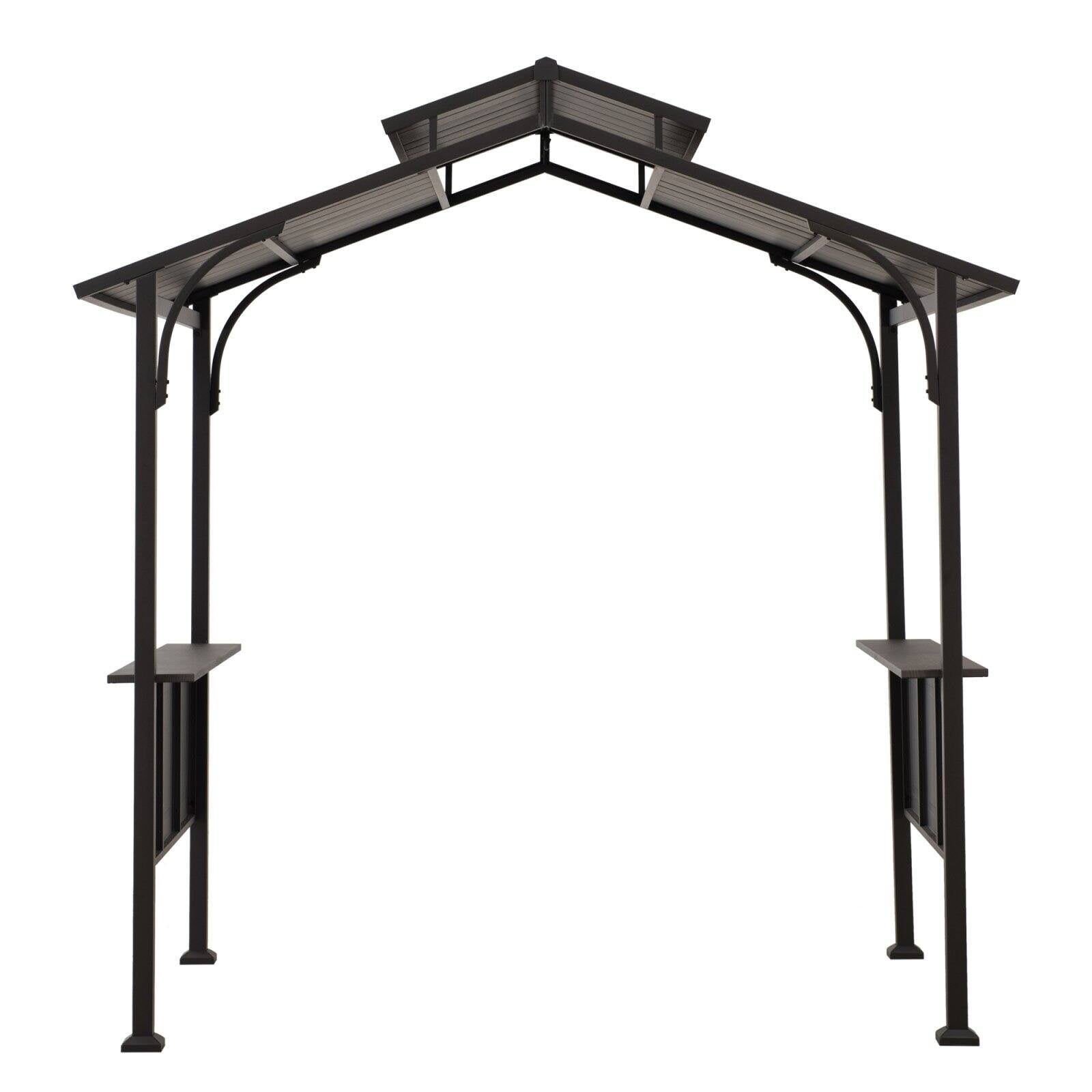 Brown Steel 2-Tier Grill Gazebo Hardtop Z94613